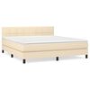 vidaXL Κρεβάτι Boxspring με Στρώμα Κρεμ 160x200 εκ. Υφασμάτινο