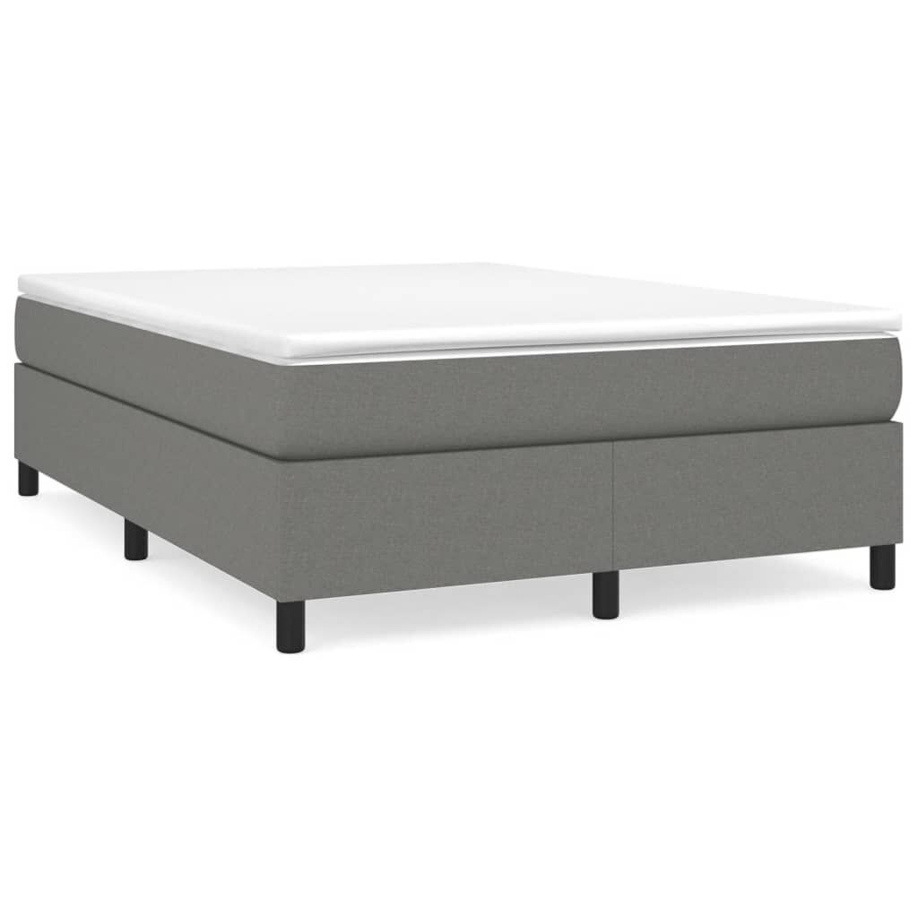 vidaXL Κρεβάτι Boxspring με Στρώμα Σκούρο Γκρι 140x200 εκ Υφασμάτινο