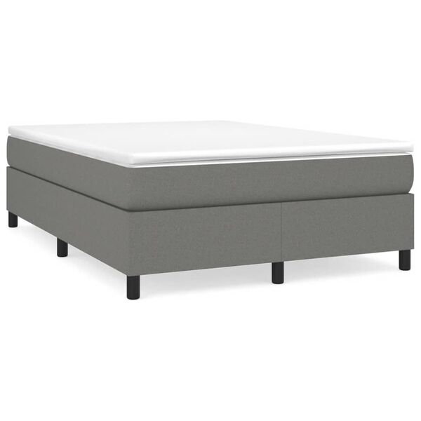 vidaXL Κρεβάτι Boxspring με Στρώμα Σκούρο Γκρι 140x200 εκ Υφασμάτινο