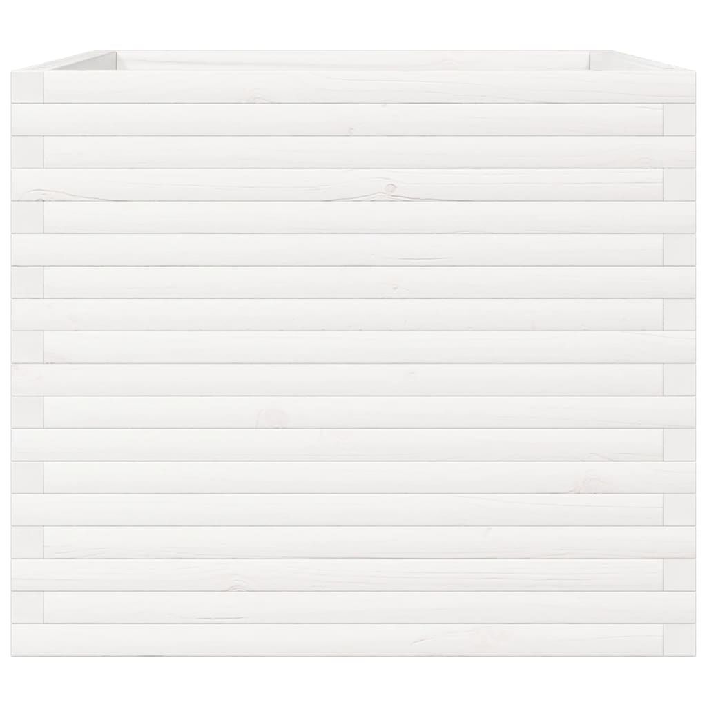 vidaXL Ζαρντινιέρα Λευκή 80x80x68,5 εκ. από Μασίφ Ξύλο Πεύκου