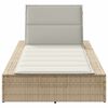 vidaXL Ξαπλώστρα με αιωρούμενο μαξιλάρι Μπεζ Poly Rattan