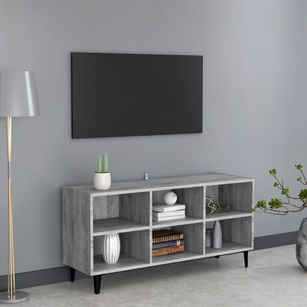 vidaXL Έπιπλο Τηλεόρασης Γκρι 103,5 x 30 x 50 εκ. με Μεταλλικά Πόδια Sonoma