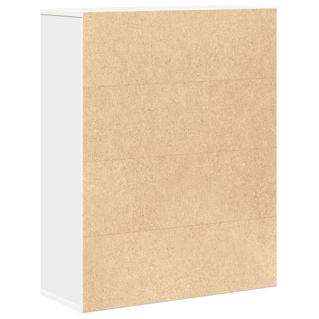 vidaXL Βιβλιοθήκη Λευκή 60x24x76,5 εκ. από Επεξεργασμένο Ξύλο