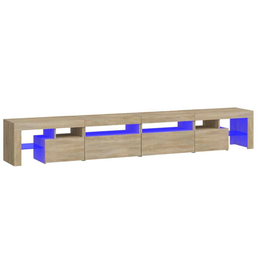 vidaXL Έπιπλο Τηλεόρασης με LED Sonoma Δρυς 260x36,5x40 εκ.