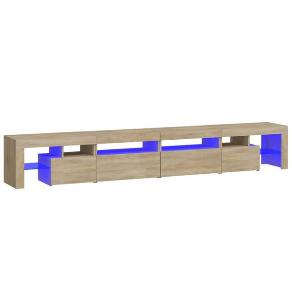vidaXL Έπιπλο Τηλεόρασης με LED Sonoma Δρυς 260x36,5x40 εκ.
