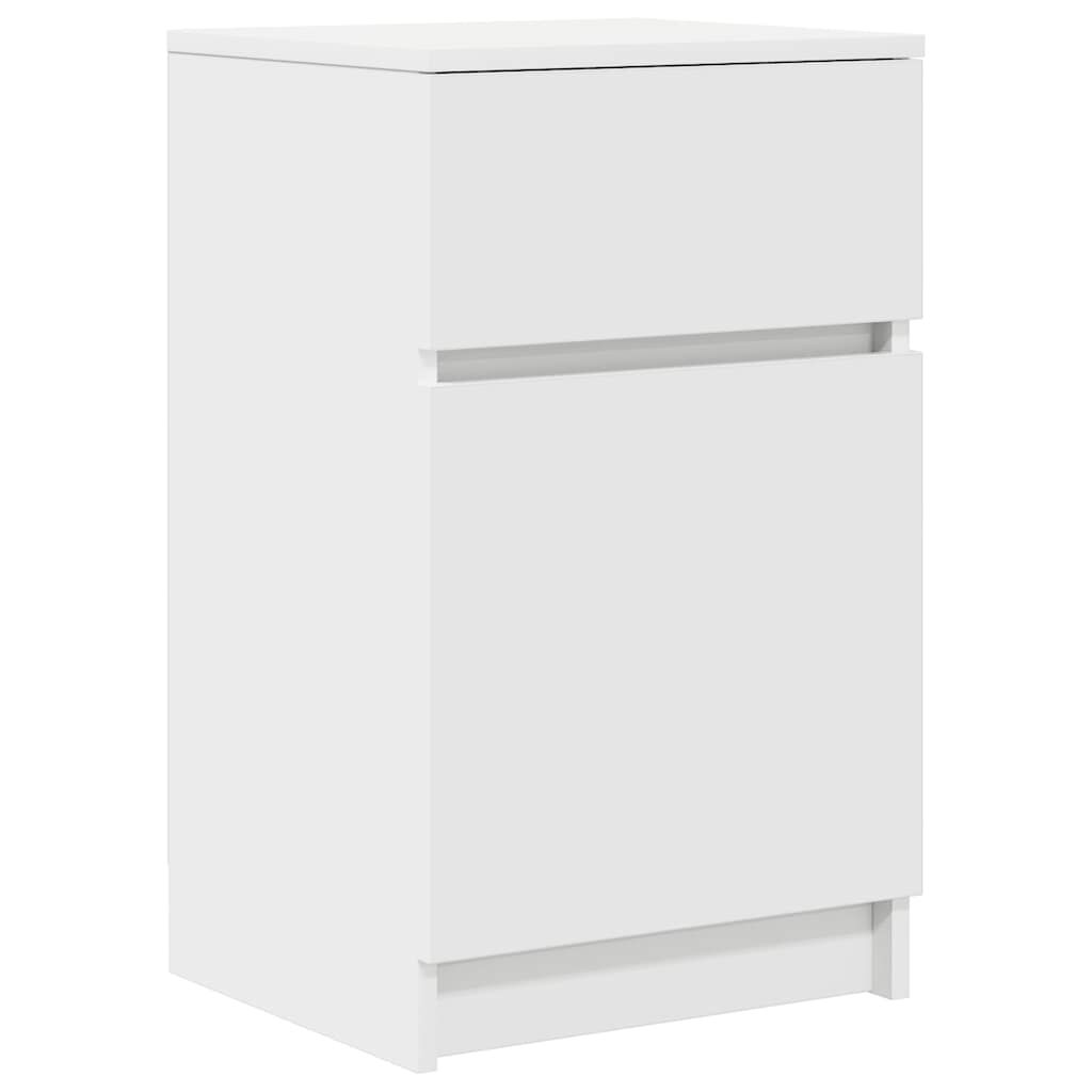 vidaXL Κομοδίνο λευκό 39x35x65 cm Κατασκευασμένο ξύλο