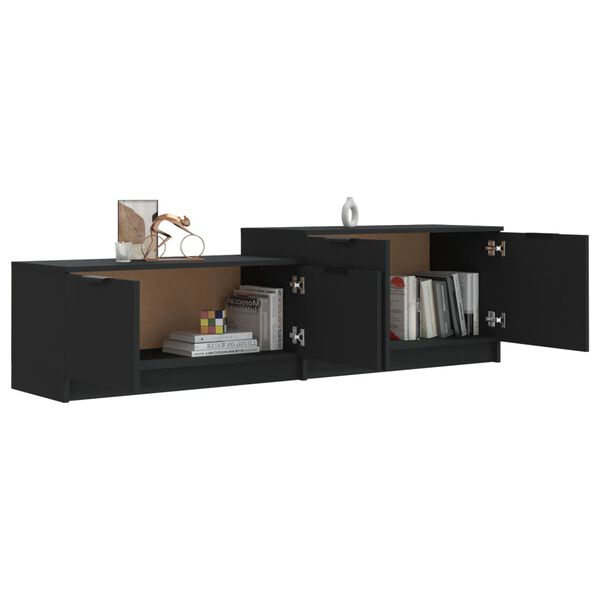 vidaXL Έπιπλο Τηλεόρασης Μαύρο 158,5x36x45 εκ. Επεξεργασμένο Ξύλο