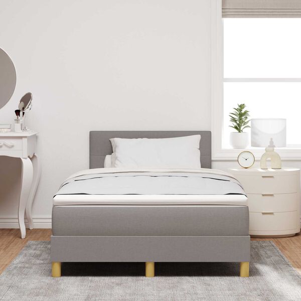 vidaXL Κρεβάτι Box Spring με Στρώμα & LED Ταπάζ 120x200 εκ. Ύφασμα