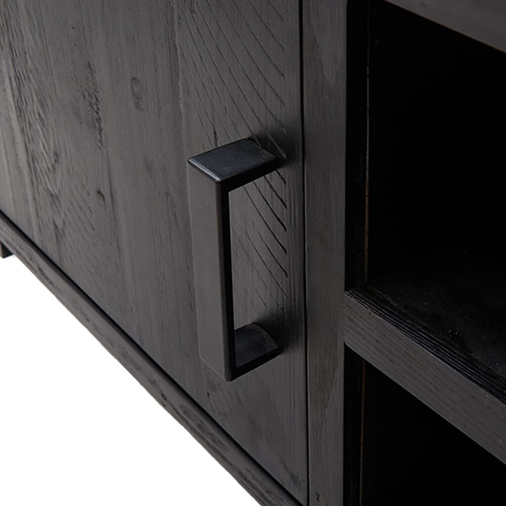 vidaXL Έπιπλο Τηλεόρασης Μαύρο 110 x 35 x 48 εκ. από Μασίφ Ξύλο Πεύκου