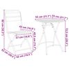 vidaXL Σετ μπιστρό 3 pcs Ανοιχτό μέint Ατσάλι