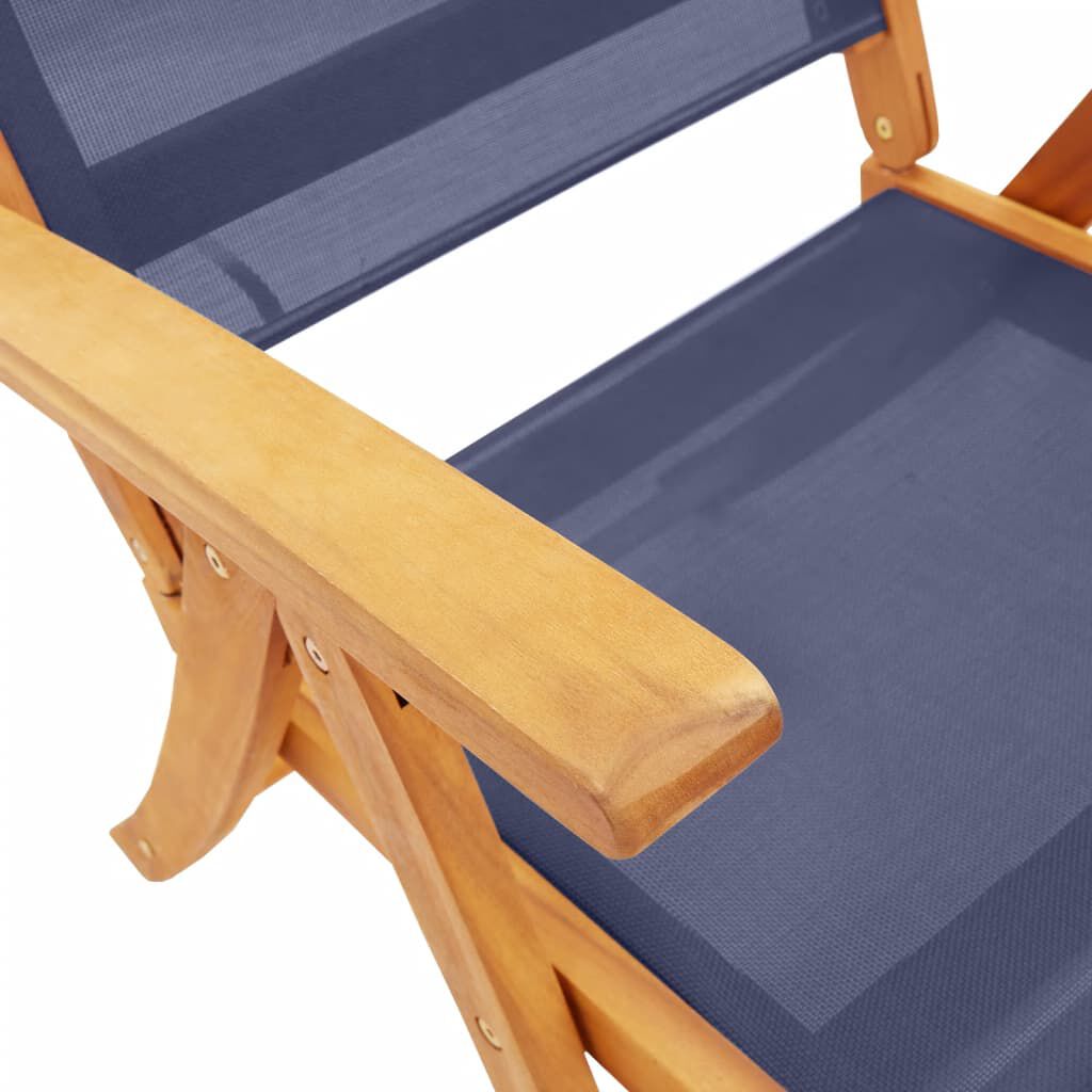 vidaXL Καρέκλες Πτυσσόμενες 2 τεμ. από Μασίφ Ξύλο Ακακίας/Τεξτιλίνη
