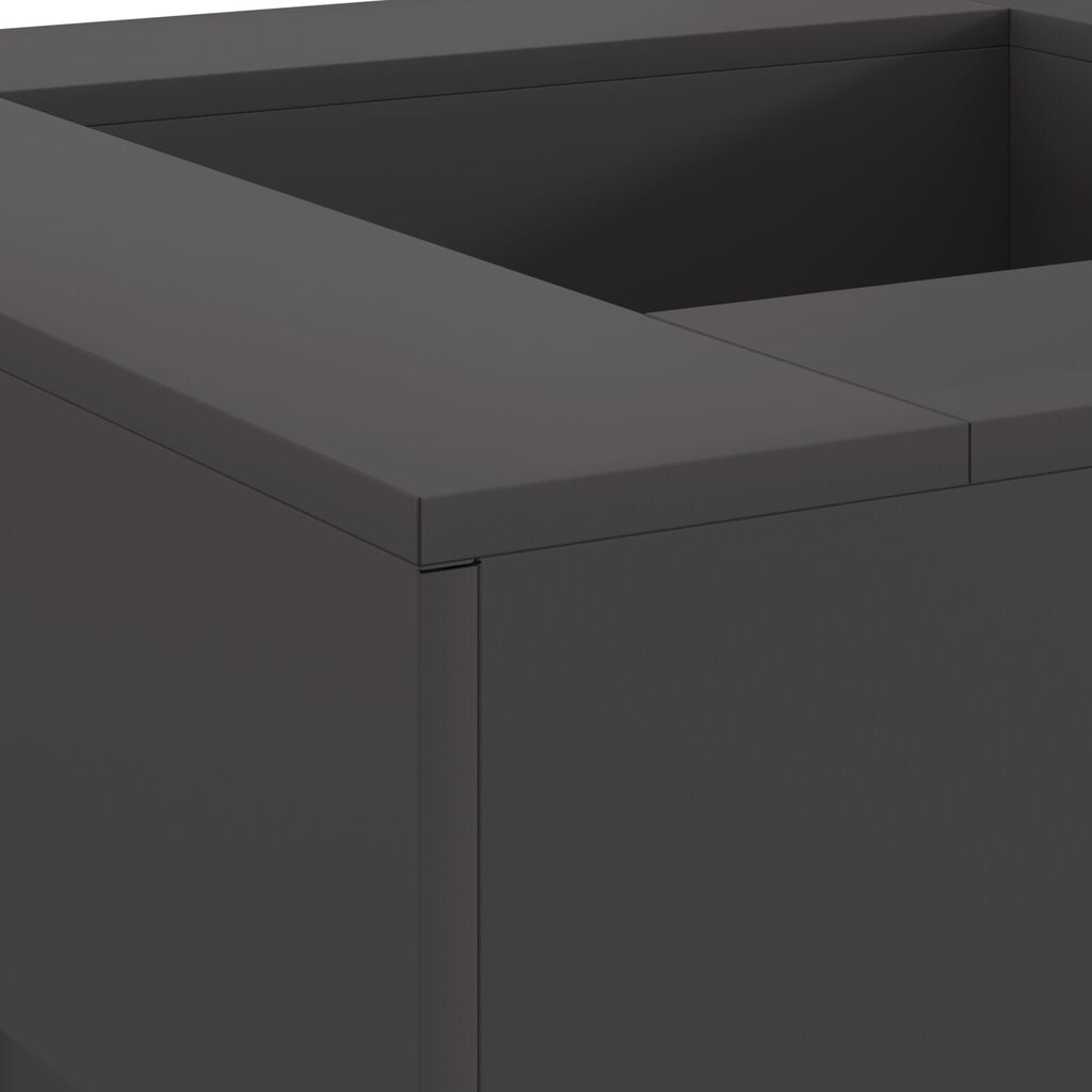 vidaXL Τετράγωνη Μαύρη Εστία Φωτιάς 80x80x40 εκ. από Ατσάλι