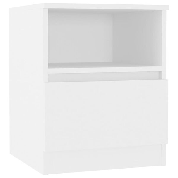 vidaXL Κομοδίνο Λευκό 40 x 40 x 50 εκ. από Επεξ. Ξύλο
