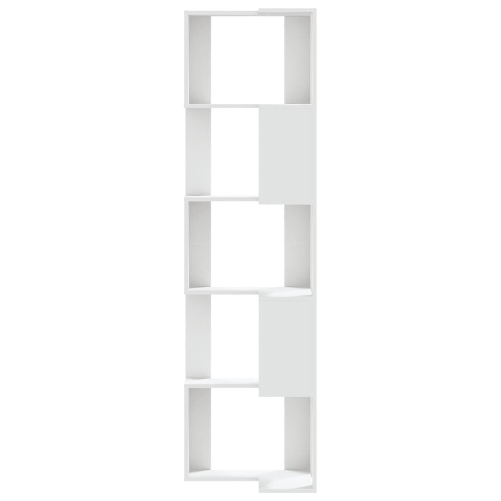vidaXL Βιβλιοθήκη Γωνιακή 5 Επ. Λευκή 50x50x179εκ Επεξ. Ξύλο