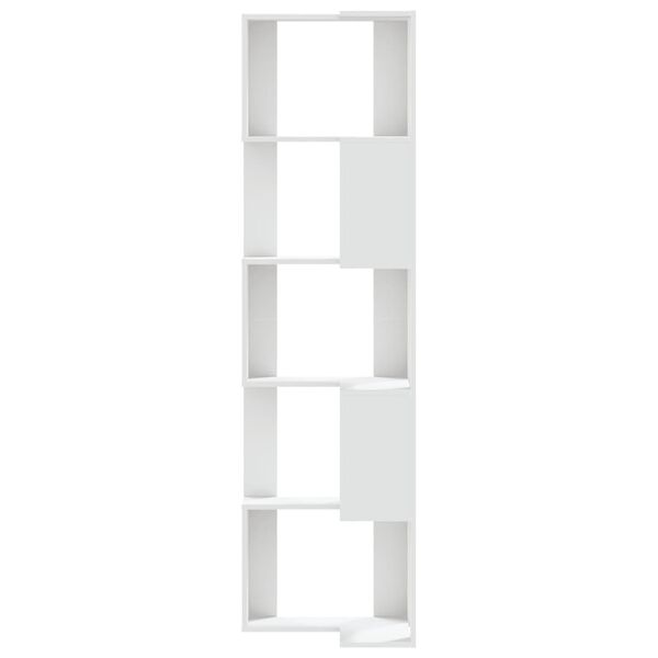 vidaXL Βιβλιοθήκη Γωνιακή 5 Επ. Λευκή 50x50x179εκ Επεξ. Ξύλο