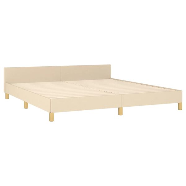 vidaXL Σκελετός Κρεβατιού Χωρίς Στρώμα Κρεμ 180x200 εκ. Υφασμάτινο