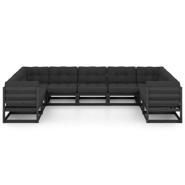 vidaXL &Sigma;&alpha;&lambda;ό&nu;&iota; &Kappa;ή&pi;&omicron;&upsilon; &Sigma;&epsilon;&tau; 9&Tau;&epsilon;&mu;&alpha;&chi;ί&omega;&nu; &Mu;&alpha;ύ&rho;&omicron; &Mu;&alpha;&sigma;ί&phi; &Xi;ύ&lambda;&omicron; &Pi;&epsilon;ύ&kappa;&omicron;&upsilon; &mu;&epsilon; &Mu;&alpha;&xi;&iota;&lambda;ά&rho;&iota;&alpha;