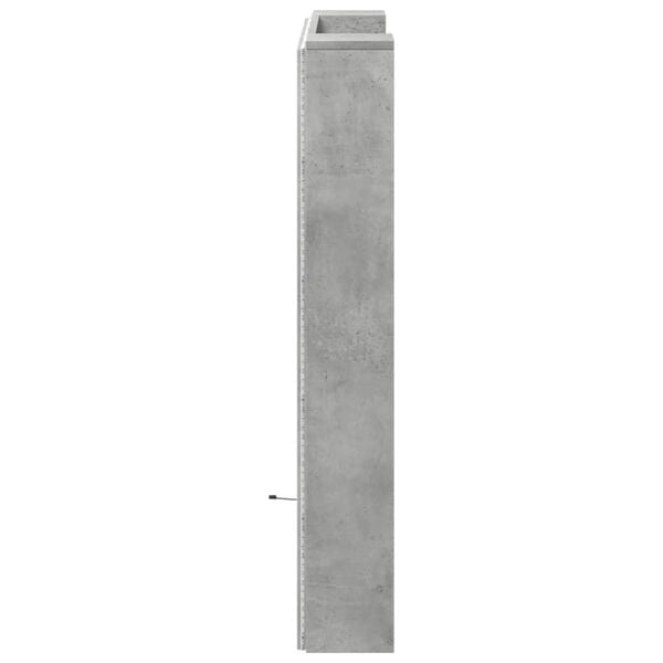 vidaXL Κεφαλάρι με Αποθηκ. Χώρο & LED Γκρι Σκυρ. 100x16,5x103,5 εκ.