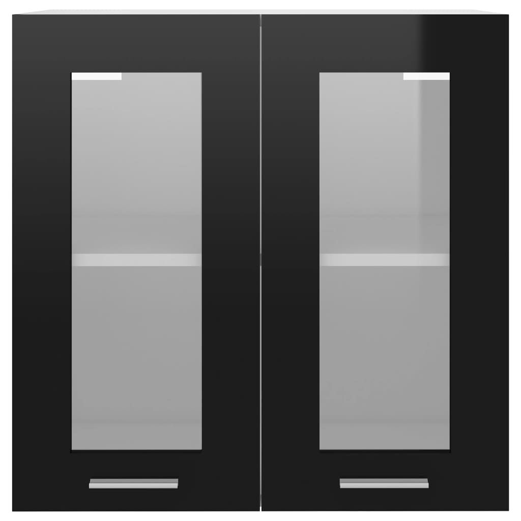vidaXL Ντουλάπι Κρεμαστό με Τζάμι Lyon Μαύρο 60x31x60εκ. από