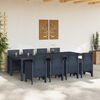 vidaXL Σέτ φαγητού για κήπο 9 pcs Ανθρακί Rattan Polt