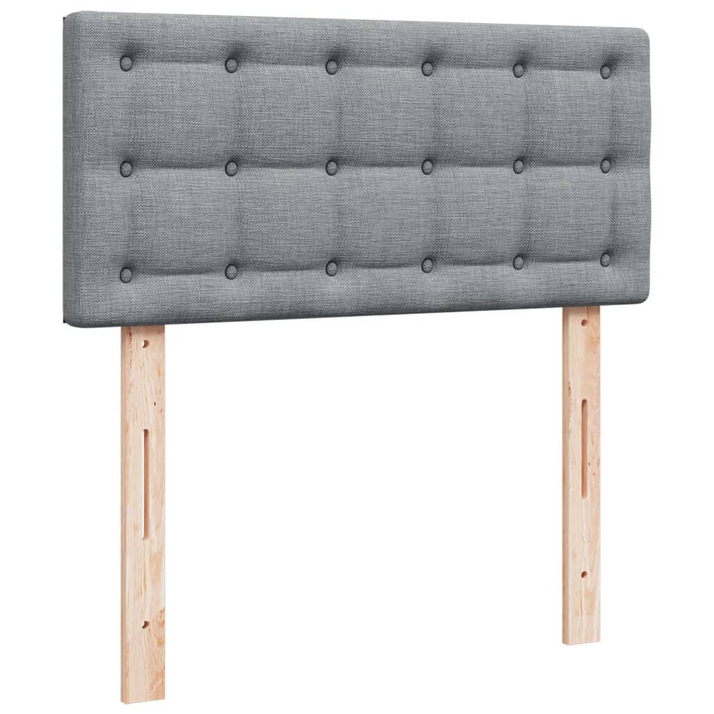 vidaXL Κρεβάτι Boxspring με Στρώμα Ανοιχτό Γκρι 100x200 εκ. Υφασμάτινο