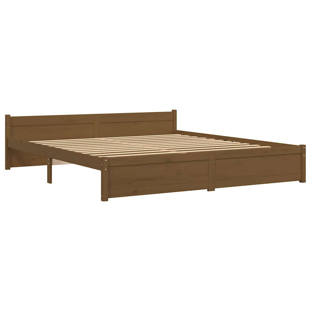 vidaXL Πλαίσιο Κρεβατιού Μελί 180 x 200 εκ. Μασίφ Ξύλο Super King