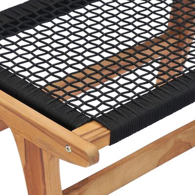 vidaXL Σεζλόνγκ με Υποπόδιο από Μασίφ Ξύλο Teak και Σχοινί