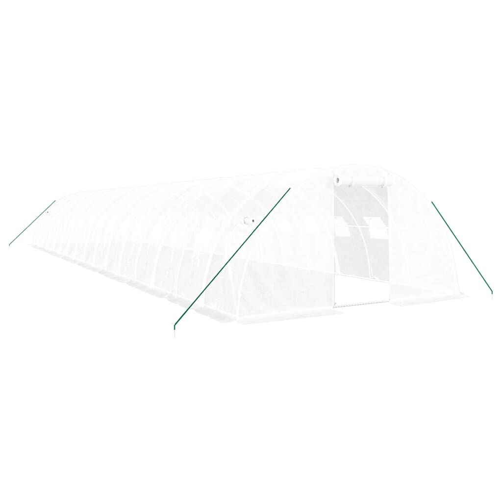 vidaXL Θερμοκήπιο Λευκό 64 μ² 16 x 4 x 2 μ. με Ατσάλινο Πλαίσιο