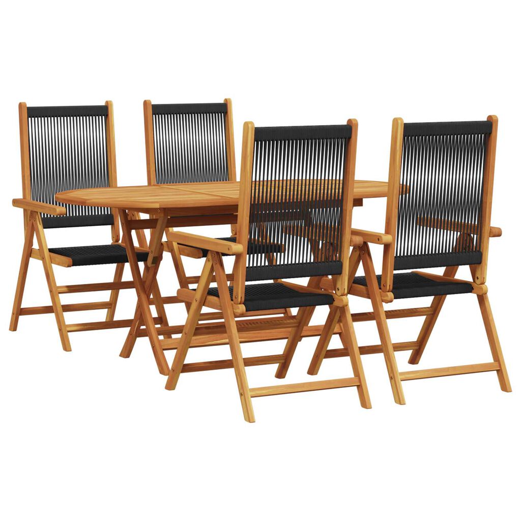 vidaXL Πτυσσόμενο Τραπέζι Κήπου 5 pcs Μπεζ 160x85x75 εκ.