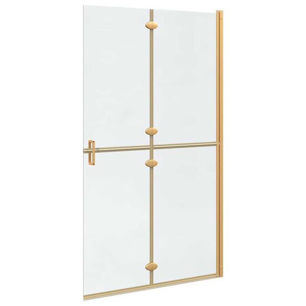 vidaXL Τοίχος ντους Walk-in Άλλο Χρυσό και διαφανές 110 x 190 cm