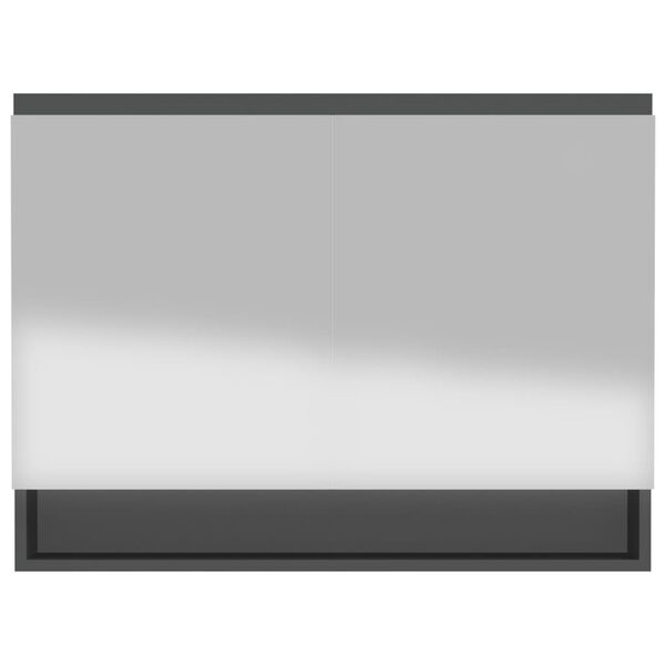 vidaXL Ντουλάπι Μπάνιου με Καθρέφτη 80x15x60 εκ. Ανθρακί από MDF