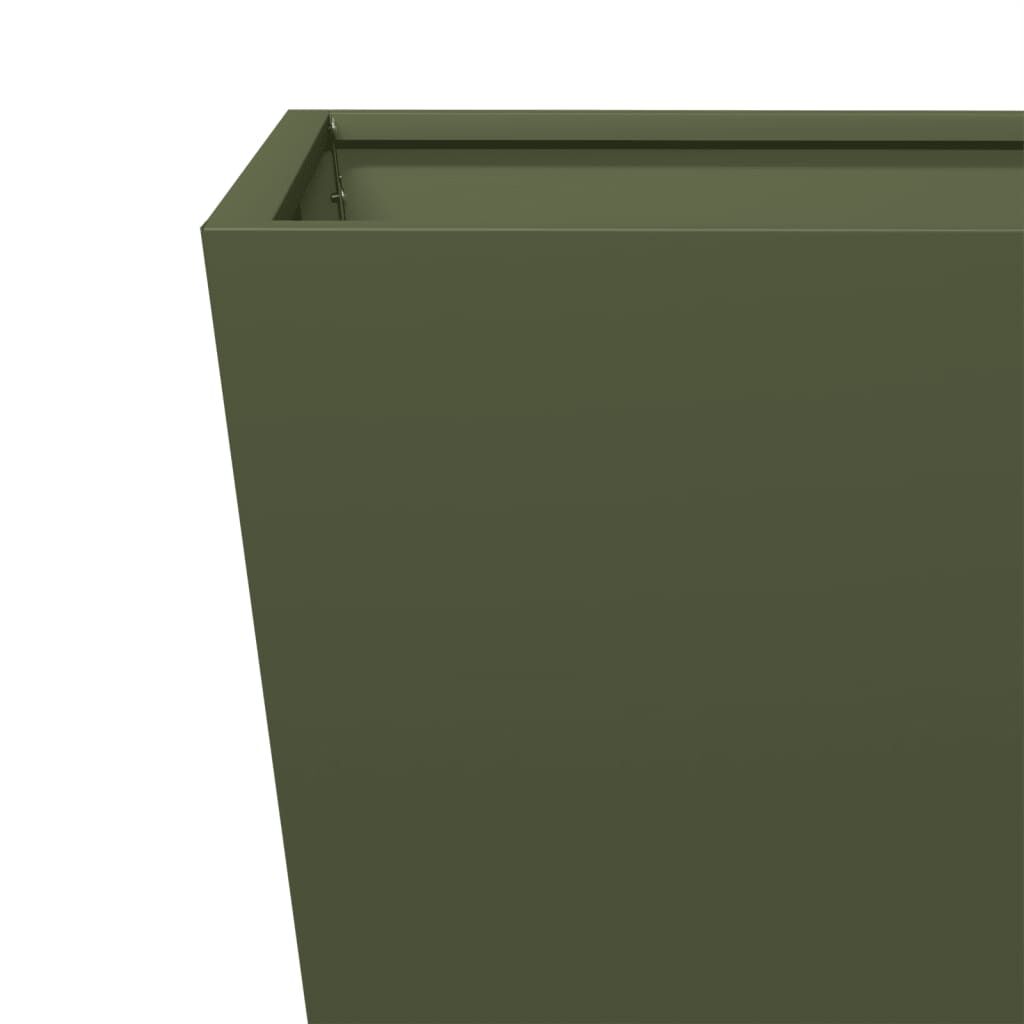 vidaXL Ζαρντινιέρες Κήπου 2 τεμ. Λαδί 40x40x40 εκ. από Ατσάλι