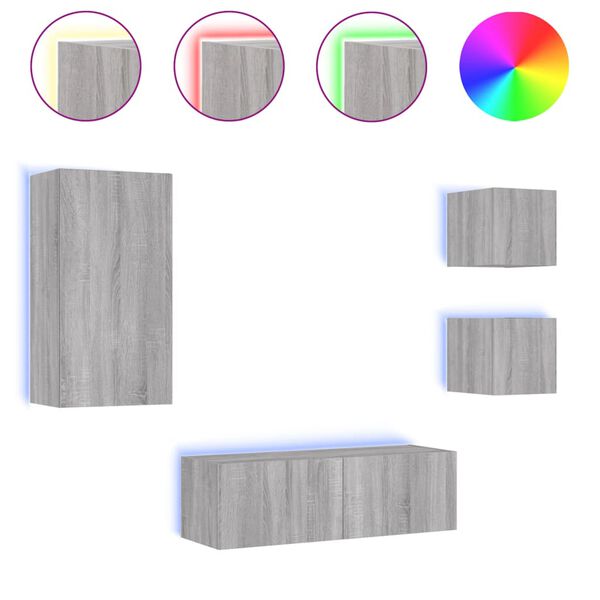 vidaXL &Nu;&tau;&omicron;&upsilon;&lambda;ά&pi;&iota;&alpha; &Tau;&eta;&lambda;&epsilon;ό&rho;&alpha;&sigma;&eta;&sigmaf; &Tau;&omicron;ί&chi;&omicron;&upsilon; 4 &Tau;&epsilon;&mu;. &mu;&epsilon; &Phi;ώ&tau;&alpha; LED &Gamma;&kappa;&rho;&iota; Sonoma