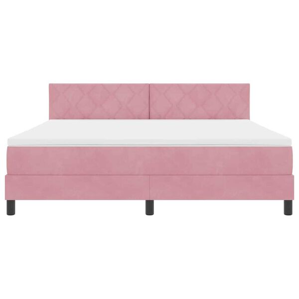 vidaXL Κρεβάτι με ελατήρια με στρώμα Ροζ 180 x 200 cm Βελούδο