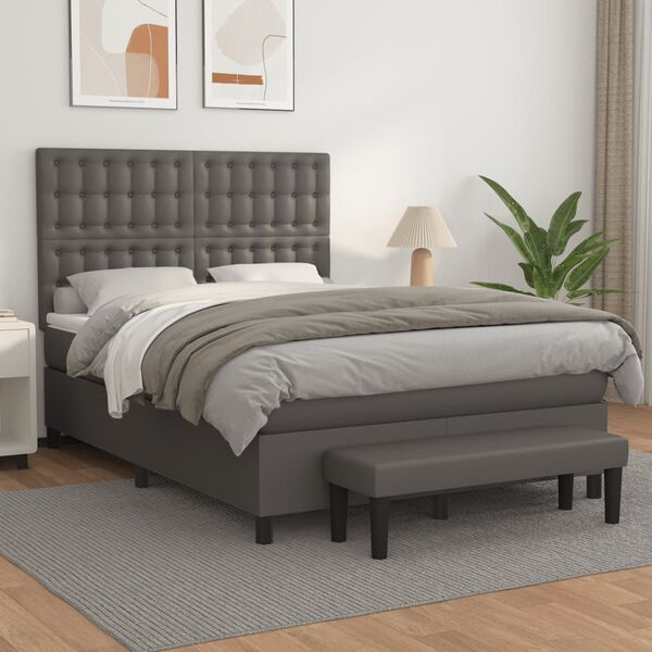 vidaXL &Kappa;&rho;&epsilon;&beta;ά&tau;&iota; Boxspring &mu;&epsilon; &Sigma;&tau;&rho;ώ&mu;&alpha; &Gamma;&kappa;&rho;&iota; 140x200&epsilon;&kappa;. &alpha;&pi;ό &Sigma;&upsilon;&nu;&theta;&epsilon;&tau;&iota;&kappa;ό &Delta;έ&rho;&mu;&alpha;