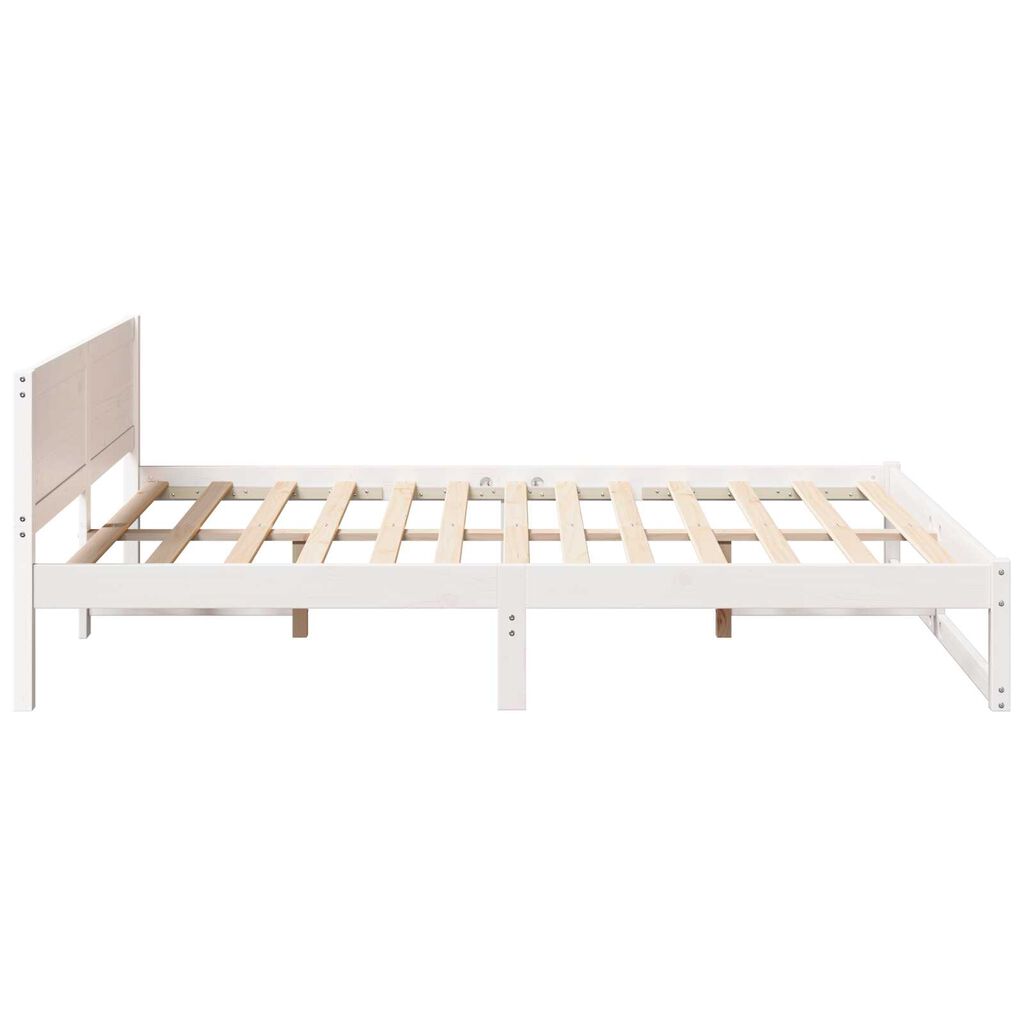 vidaXL Σκελετός Κρεβατιού Λευκό 140 x 200 cm Μασίφ ξύλο πεύκου