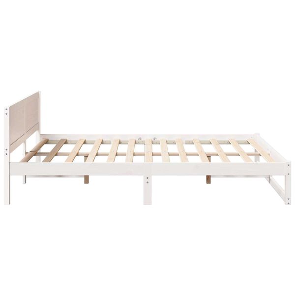 vidaXL Σκελετός Κρεβατιού Λευκό 140 x 200 cm Μασίφ ξύλο πεύκου