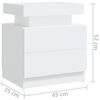 vidaXL Κομοδίνο Λευκό 40 x 35 x 52 εκ. από Επεξεργ. Ξύλο