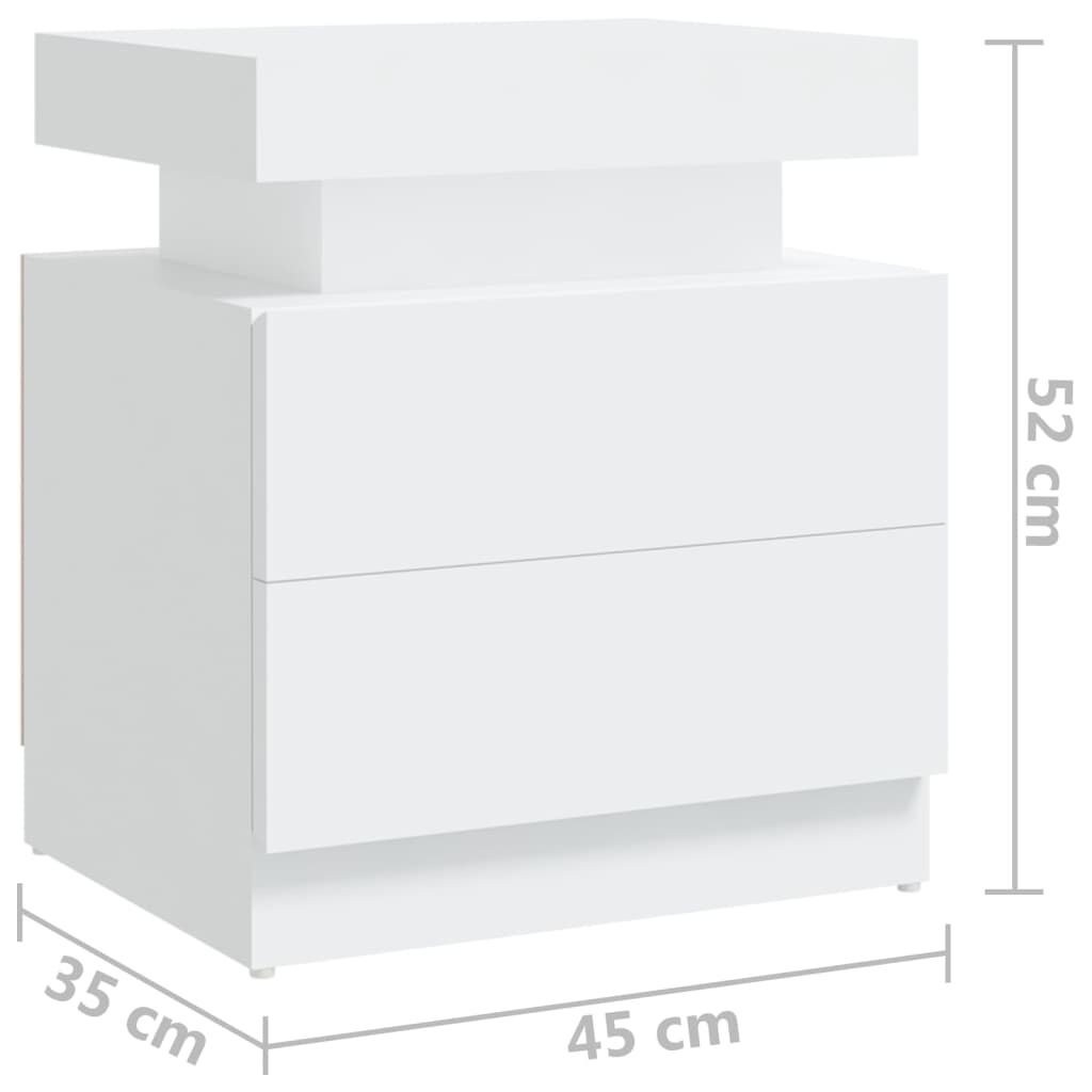 vidaXL Κομοδίνο Λευκό 40 x 35 x 52 εκ. από Επεξεργ. Ξύλο