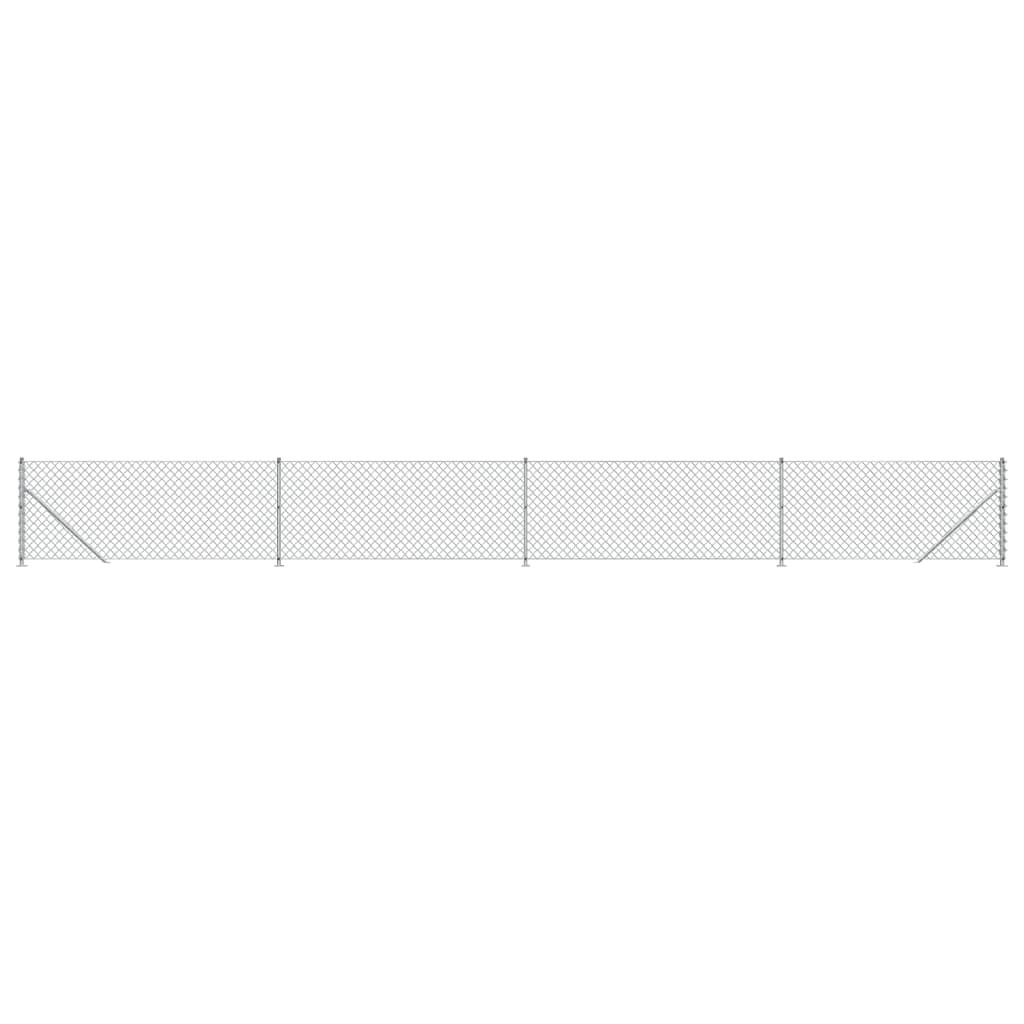 vidaXL Συρματόπλεγμα Περίφραξης Ασημί 1,1 x 10 μ. με Βάσεις Φλάντζα