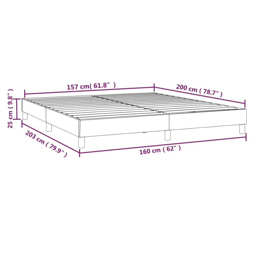 vidaXL Πλαίσιο Κρεβατιού Γκρι 160x200 εκ. από Συνθετικό Δέρμα
