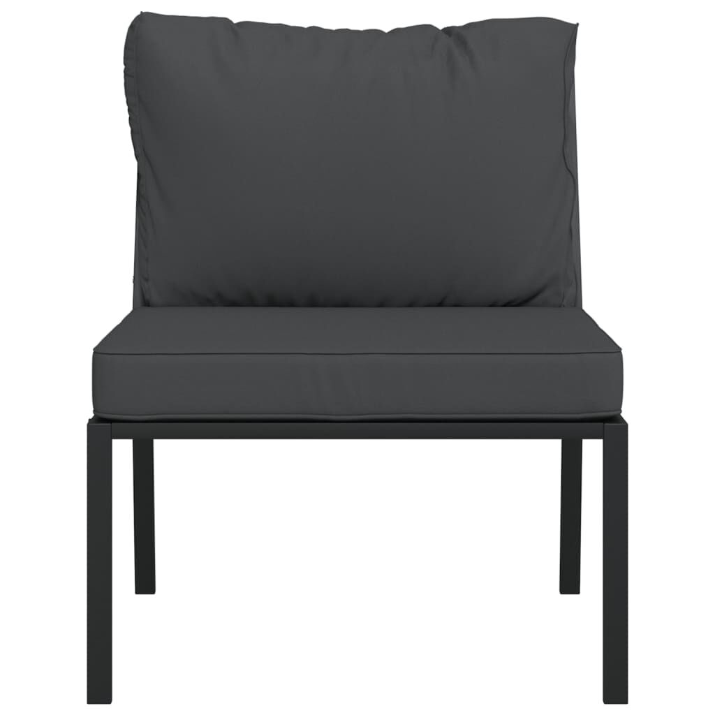 vidaXL Καρέκλες Κήπου 2 τεμ. 60 x 74 x 79 εκ. Ατσάλι με Γκρι Μαξιλάρια