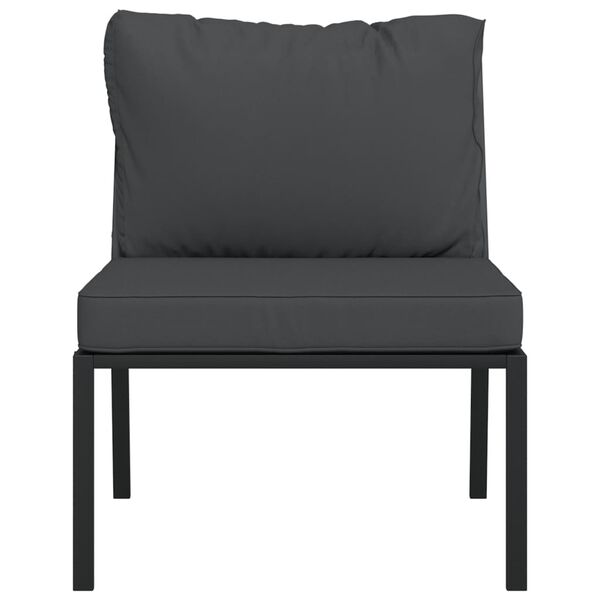 vidaXL Καρέκλες Κήπου 2 τεμ. 60 x 74 x 79 εκ. Ατσάλι με Γκρι Μαξιλάρια