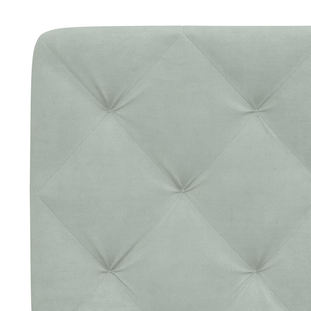 vidaXL Κρεβάτι με Στρώμα Ανοιχτό Γκρι 140x190 εκ. Βελούδινο