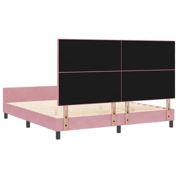 vidaXL Ροζ Βελούδινο Κρεβάτι 180x200 εκ.
