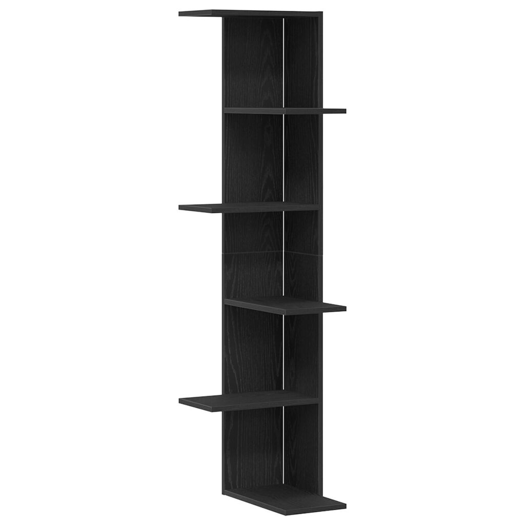 vidaXL Γωνιακό Ράφι Μαύρο Δρυς 36,5x36,5x140 εκ. Επεξεργασμένο Ξύλο