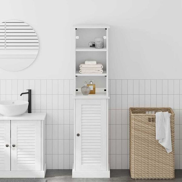 vidaXL Σετ Επίπλων Μπάνιου 2 pcs Καφέ και Λευκό 37 x 34 x 150 εκ
