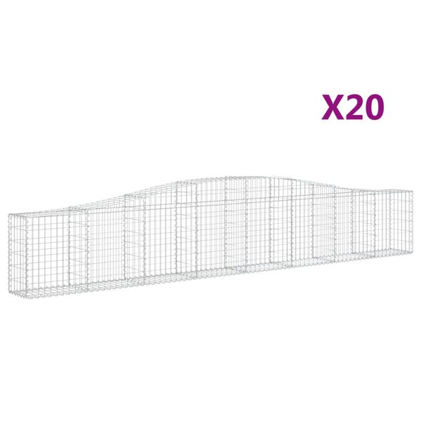 vidaXL Συρματοκιβώτια Τοξωτά 20 τεμ. 400x30x60/80 εκ. Γαλβαν. Ατσάλι