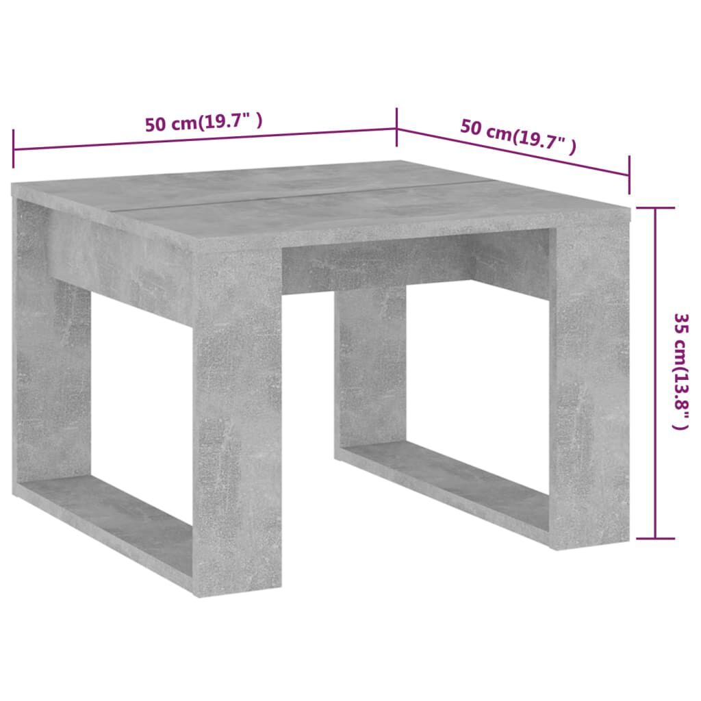 Τραπέζι Βοηθητικό Γκρι Σκυρ. 50 x 50 x 35 εκ. από Επεξ. Ξύλο