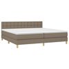 vidaXL &Kappa;&rho;&epsilon;&beta;ά&tau;&iota; Boxspring &mu;&epsilon; &Sigma;&tau;&rho;ώ&mu;&alpha; & LED Taupe 200x200 &epsilon;&kappa;. &Upsilon;&phi;&alpha;&sigma;&mu;ά&tau;&iota;&nu;&omicron;